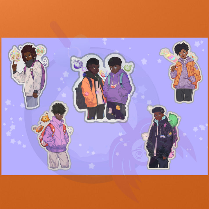 Sweets N Spirts Boys Sticker Sheet - 5 Fun & Cute Stickers