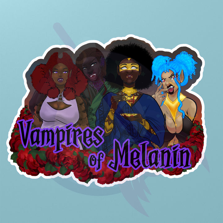 Vampires of Melanin Sticker, Halloween Themed, BIPOC Vampire Day