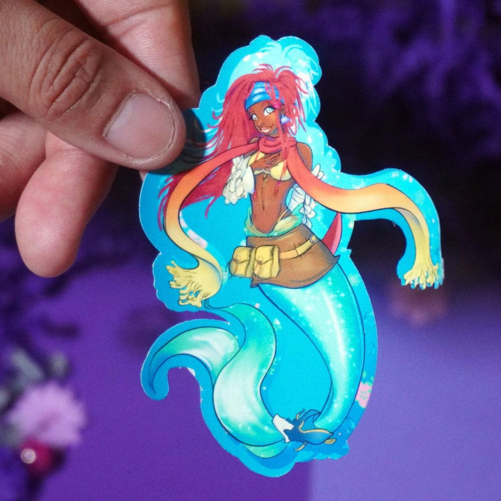 Ariel x FF10-2 Rikku (Disney x Final Fantasy) Crossover Sticker (Mermaid)