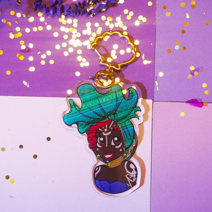 Afro Princess Ariel Holographic Acrylic Charm