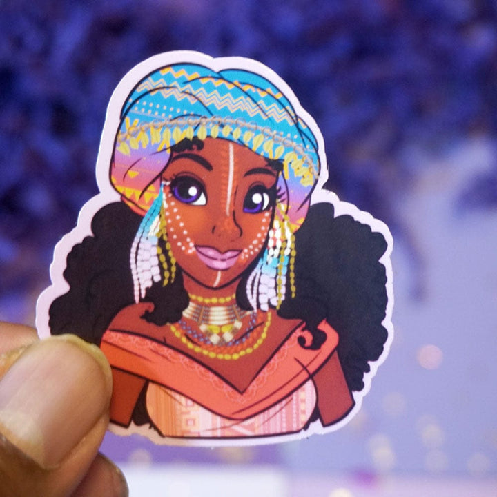 Afro Princess Aurora Vinyl Sticker