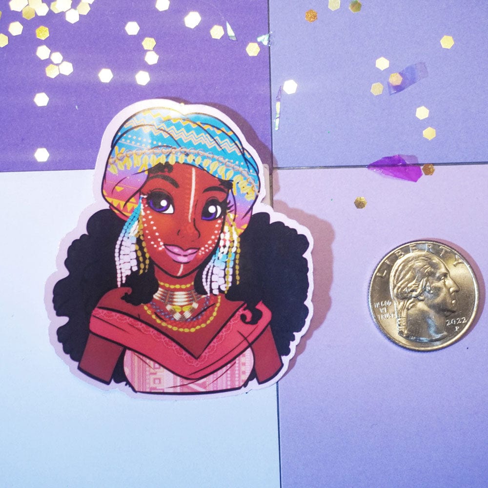 Afro Princess Aurora Vinyl Sticker