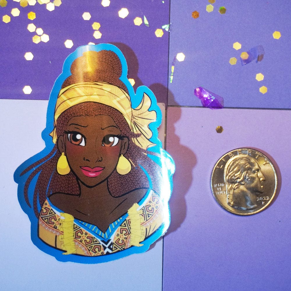 Afro Princess Belle Vinyl Sticker