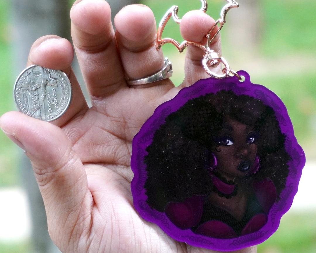 BGMF! Goth Girl Acrylic Charm (Black Girl Magic Forever!) – Middnite Designs