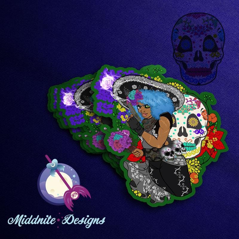 Middnite Day of the Dead Sticker second view