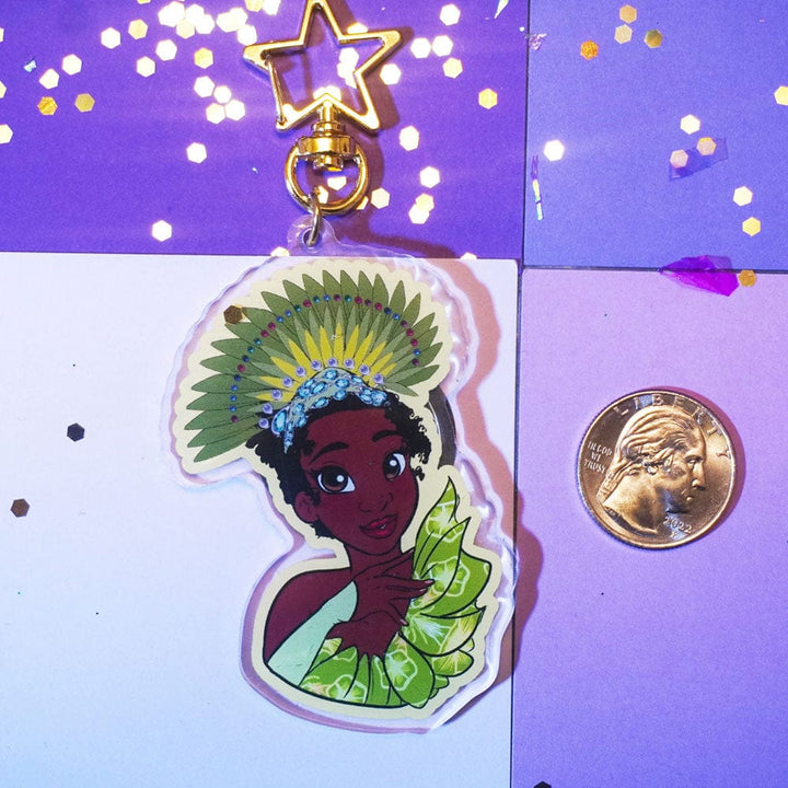 Afro Princess Tiana Acrylic Charm